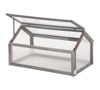 Outsunny Wooden Cold Frame Greenhouse Polycarbonate Grow House Grey