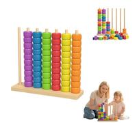 Wooden Color Match Challenge Game, Fast-Paced Rainbow Ring Stacking Puzzle Games for Learning & Sorting Color, Stacking Puzzle for Family & Adults, Speed & Strategy Games for Game Night