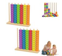 Wooden Color Match Challenge Game, Fast-Paced Rainbow Ring Stacking Puzzle Games for Learning & Sorting Color, Stacking Puzzle for Family & Adults, Speed & Strategy Games for Game Night