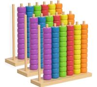 Wooden Color Match Challenge Game, Stacking Puzzle for Family & Adults with 60+ Logic Challenges, Speed & Strategy Game for Game Night Gatherings 3PCS