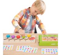 Wooden Color Matching Game 22.4cm Caterpillar Color Sorting Toy Learning Puzzle Preschool Activities For 3+ Years Boys Girls Educational Gift