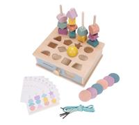 Wooden Color Matching Stacker Set, Educational Geometric Shape Recognition Toy for Toddlers, Handcrafted Safety, Portable for Learning On the Go