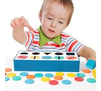 Wooden Color Shape Matching Toy - Learning Matching Box, 27x12.7x5cm Fine Motor Skills Toys, Color Recognition Training Set For Boys And Girls Ages 3+
