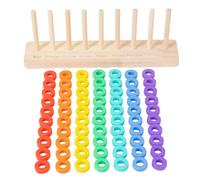 Wooden Color Sorting And Stacking Game, Improved Sensory Experience, 30x10.4x7cm, Wooden Beads Sequencing Toy, Learning Ṁontessori Toys, Problem-Solving Growth, For Boys Preschoolers
