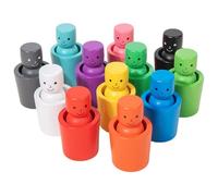 Wooden Color-Sorting Cups & Peg Dolls For Matching And Recognition - Colour Sorting Toys For T-oddlers, Colour Sorting Sensory Toy For Early Learning, Stacking Cups b-aby Set