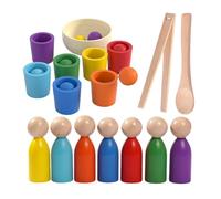 Wooden Color Sorting Game | Educational Preschool Toy | Ball in Cups Color Sorting Game,for Kids Boys Girls Home Nursery Kindergarten Classroom Daycare Center Family Gathering