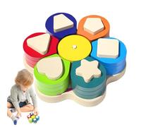 Wooden Color Sorting Stacking Toys,Matching Blocks | Color And Shape,Geometric Shape Sorter Matching Blocks Recognition Sorting Box Early Learning Educational Toy for Kids Children Boys Girls Fr