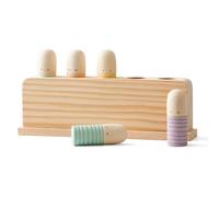 Wooden Colorful Little Man Bouncing Toy, Sensory Activity Toy for Toddlers, Hand Eye Coordination Hands on Abilities Teaching Tool, Parent-Child Interactive Games
