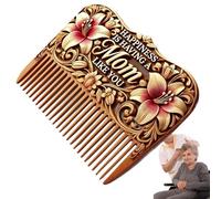 Wooden Comb For Women, Hand-Carved Mother's Day Comb, Anti-Static Detangling Massage Brush for Daily Grooming Travel Use Scalp Care