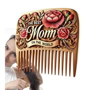 Wooden Comb | Hand-Carved Mother's Day Comb,Anti-Static Detangling Massage Brush for Daily Grooming Travel Use Scalp Care