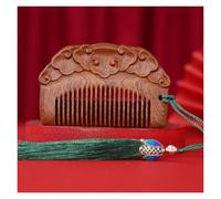 Wooden Comb Mini Detangler Hairbrush Thick Fine-Tooth Comb Boxed For Easy Carrying Suitable For Various Hair Types(Dark brown)