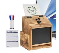 Wooden Comment & Suggestion Box With Lock - Multipurpose Voting, Donation, And Tip Storage Box | Ideal For Office, Café, School, Church, Restaurant, And Event Use