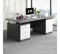 Wooden Computer Desk with Locking Drawers & CPU Storage, Executive Writing Table for Home Office, Study Workstation (140x60x77cm) - Stylish & Functional