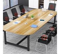 Wooden Conference Table for Office Sturdy Seminar Desk with Threading Box Adjustable Foot Pads 120x80x75CM - Ideal for Meetings and Workspaces