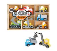 Melissa & Doug 13180 Wooden Construction Site Vehicles With Wooden Storage Tray (8 pcs)