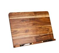 Wooden Cookbook Stand - Acacia Wood Recipe Book Holder for Kitchen - Durable and Stylish Tablet Easel