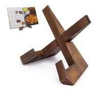 Wooden Cookbook Stand for Kitchen - Recipe Book Stand & Display Holder for Cook Book, Greeting Card, Sheet Music - Multipurpose Plate Stand for Display & Gift for Home Cooks
