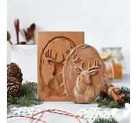 Wooden Cookie Biscuit Mold & Embossing Stamp, DIY Shapes Gingerbread Mold