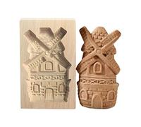 Wooden Cookie Cutter Embossing Mold, 3D Carved Wooden Cookie Mold, Biscuit Press Stamp Molds for Baking Moulds Christmas Thanksgiving Halloween (Wood-B)