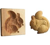 Wooden Cookie Cutter Embossing Mold, 3D Carved Wooden Cookie Mold, Biscuit Press Stamp Molds for Baking Moulds Christmas Thanksgiving Halloween Easter Kitchen DIY Embossing Baking Mold (A)