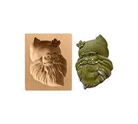 Wooden Cookie Cutter Embossing Mold 3D Carved Wooden Cookie Mold Biscuit Press Stamp Molds for Baking Moulds Christmas Thanksgiving Halloween Easter Kitchen DIY Decorating Baking Tool (M)