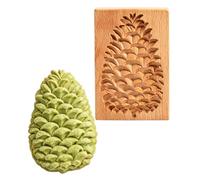Wooden Cookie Cutter Reusable DIY Cake Base Press Mould | Embossing Cookie Cutter for Bakers Parents Beginners Home Apartment Party School Project Gathering Theme Event Pine Cones