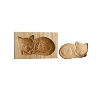 Wooden Cookie Cutters for Baking - Assorted Animal, Christmas, Windmill & Floral Designs - Food-Grade Wood, Safe, Reusable & Durable - Perfect for Family Baking, Kids Craft (E)