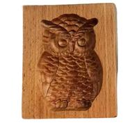 Wooden Cookie Molds 3D Owl Embossing Cookie Stamps Mold for Christmas Thanksgiving Kitchen DIY Baking Tools