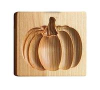 Wooden Cookie Molds, 3D Pumpkin Cookie Cutter Sandwich Biscuit Baking Molds, Embossing Craft Decorating Baking Tools for Halloween, Thanksgiving, Christmas Cutter (Brown A,1PC)