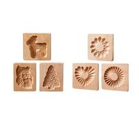 Wooden Cookie Molds Carved Wooden Biscuit Cutter for Christmas Baking DIY Decorations