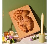 Wooden Cookie Molds with Animals Patterns, 3D DIY Carved Embossed Biscuit Cutter Moulds, Bird, Goose, Horse, Hedgehog