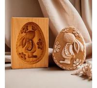 Wooden Cookie Molds with Animals Patterns, 3D DIY Carved Embossed Biscuit Cutter Moulds, Bird, Goose, Horse, Hedgehog