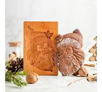 Wooden Cookie Molds, Wooden Cookie Biscuit Mold Baking Cookie Mold Wooden Carved Mold Cookie Cutter Embossing Mold, DIY Shapes Cookie Stamp,Gingerbread Mold(Santa Claus)
