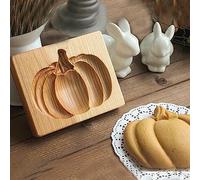 Wooden Cookie Mould, 3D Carved Wooden Cookie Cutter Embossing Mold, Various Shapes, Biscuit Press Stamp Molds for Baking Moulds Christmas Thanksgiving Halloween Easter Kitchen DIY (Pumpkin)