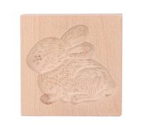 Wooden Cookie Mould Beechwood Reusable Washable Biscuit Press Stamp Mold for Kitchen Baking (Rabbit)