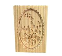 Wooden Cookie Mould, Biscuit Press Stamp Mold for Kitchen Baking and 3D DIY Crafts, Portable Lightweight Biscuit Stamp Baking Kitchen Bakery Gadgets for Christmas Party(D)