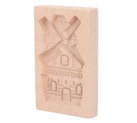 Wooden Cookie Mould, Cute Shape Smooth Surface Easy to Clean Beechwood Biscuit Mould Reusable for Cooking (Windmill)