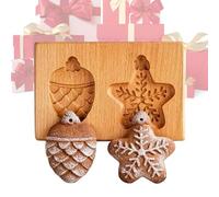 Wooden Cookie Moulds for Baking, Realistic 3D Carved Pinecones Woodens Mould, Reusable, Easy Release, for Christmas Thanksgiving Halloween Easter Kitchen DIY