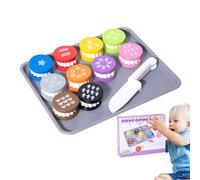 Wooden Cookie Play Set - Interactive Pretend Baking Toy for Kids, Cutting Play Food Set with Utensils and Tray, Kitchen Learning Activity for , Fun Educational Imaginative