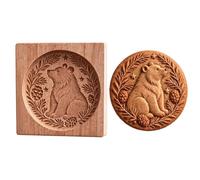 Wooden Cookie Stamps Homemade Maker Bakery Baking Accessory | Cookie Press Pastry Molds 12x12cm, For Dough Cake Dessert Kitchen Bakery Farmhouse Party Birthday Christmas Holiday