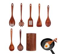 Wooden Cooking Utensils 8-Piece Heat-Resistant Ladle Spatulas