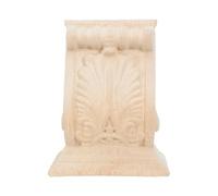 Wooden Corbels Bracket 4x3 Inch Carved Solid Wood Decorative Support | Unpainted Vintage European Style with Mortise Joints, Scroll Patterns, Thickened Base, Suitable for Shelves and Doorways