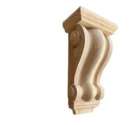 Wooden Corbels Hand Carved, Traditional Unfinished Wooden Carving DIY Decorative Scrolled Millwork Brackets for Countertop Kitchen Fireplace Mantel (2.36 × 4.33 × 1.57 inch)