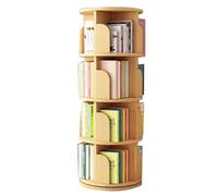 Wooden Corner Bookshelf, Modern Free Standing Revolving Bookshelf for Living Room and Home Office, Open Design Small Space Book Shelves