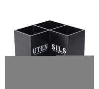 Wooden Corner Cutlery - Utensil Holder for Kitchen Counter | Cutlery Storage Container with 3 Compartments | Spoon Fork Chopsticks Napkin Worktop Corner Shelf Country Style Ho