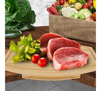Wooden Corner Cutting Board Kitchen Thick Cutting Board with Juice Groove Space Saving Corner Counter Chopping Board Wooden Corner Chopping Board Kitchen Tool for Cutting Meats, Fruits and Vegetables
