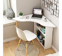 Wooden Corner Desk, Small Laptop Study Table with Storage Compartments, Triangular Computer Desk, Home Office Desk for Small Spaces-A 31 x 31 x 29 inches (79 x 79 x 73 cm) (hlcof-003