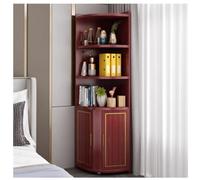 Wooden Corner Shelf Unit Tall Display Cabinet with Doors Corner Shelf Stand for Home Decor Space Saving Corner Rack Stylish Corner Storage Solution (B)