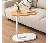 Wooden Couch Side Table, C Shaped End Table, Oval Snack Side Table Sofa Coffee Accent Table That Slide Under, Suitable For Living Room, Office(Color:b 'G'> g)
