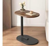 Wooden Couch Side Table, C Shaped End Table, Oval Snack Side Table Sofa Coffee Accent Table That Slide Under, Suitable For Living Room, Office(Color:A)